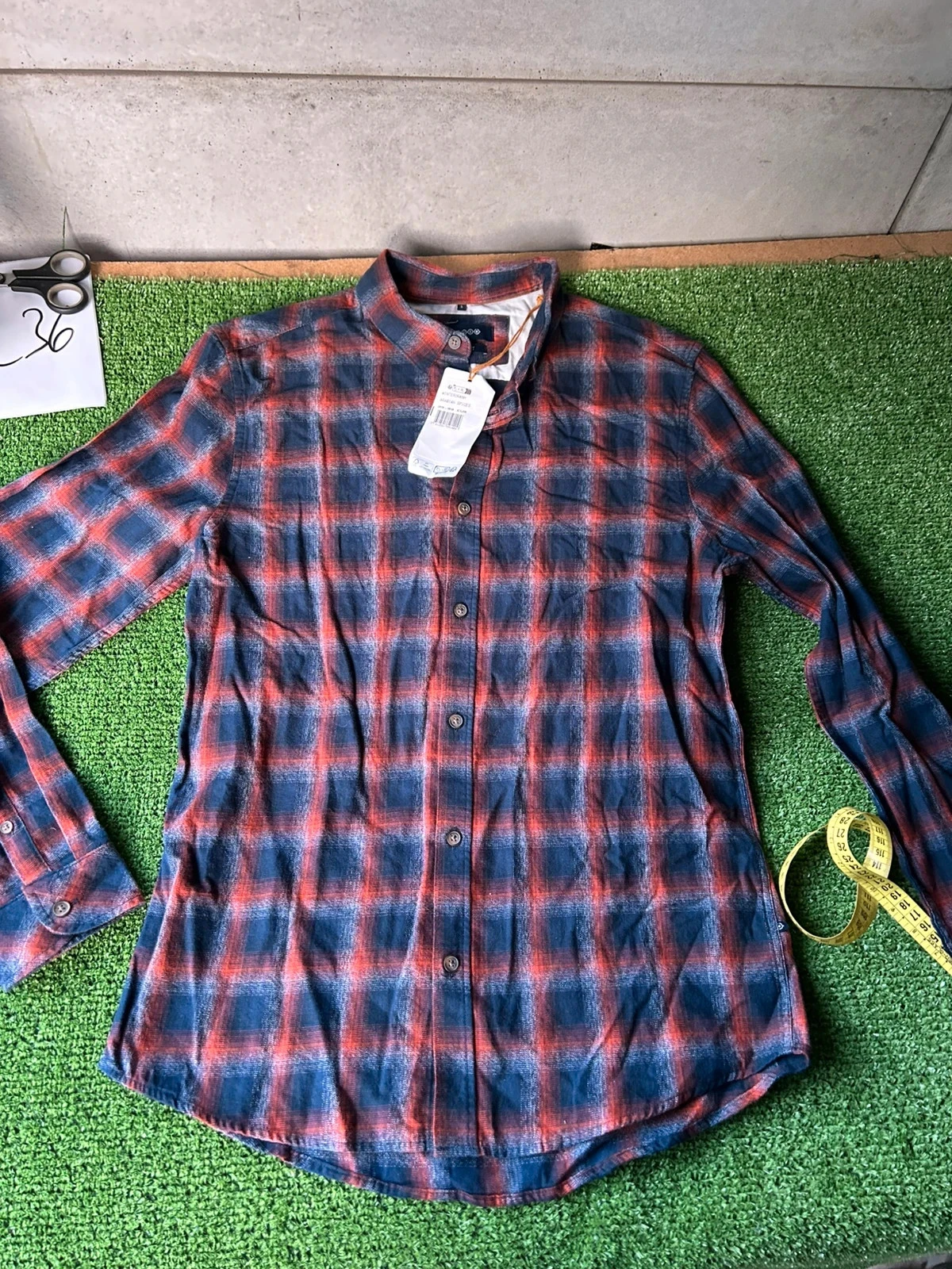Chemise à carreaux marron bleu marine bonobo relaxed fit